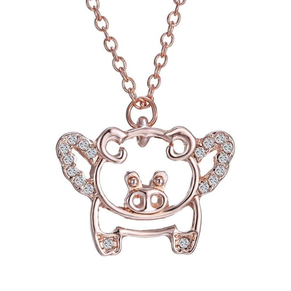 3/$30 Flying Pig When Pigs Fly Necklace - Picture 3 of 8